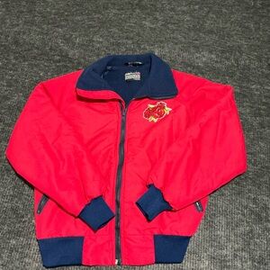 Sportsmaster Polarfleece Women Jacket Red And Navy With Red Rose Size Medium USA